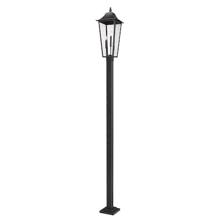 Z-Lite Gannon 3 Light Outdoor Post Mounted Fixture, 12in. W x 124in. H, Black 5008PHXLS-536P-BK